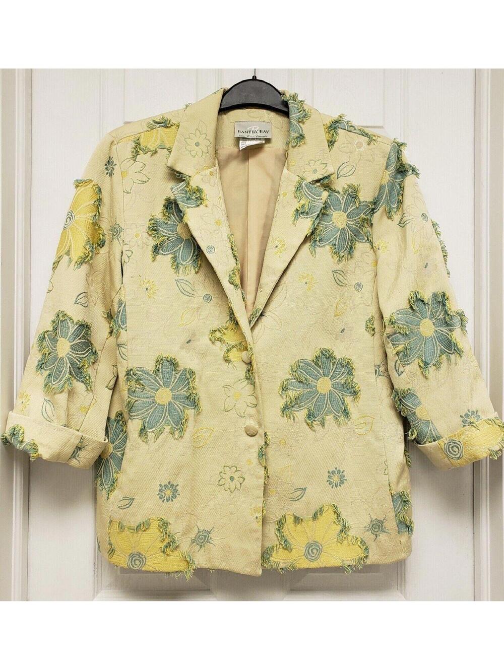 VTG Bantry Bay by Tina Camato Textured Floral Women's Blazer